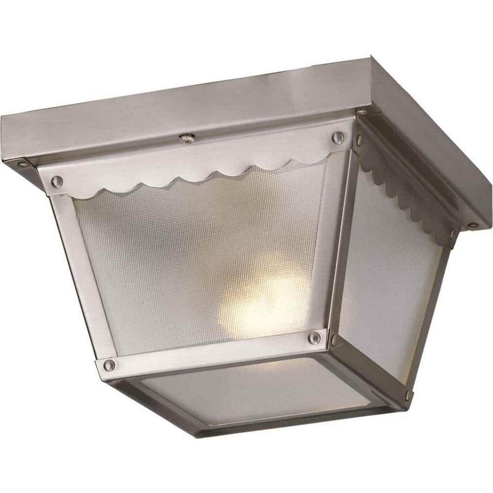 1-Light Outdoor Brushed Nickel Flush Mount Ceiling Fixture price history on PriceWatchPro