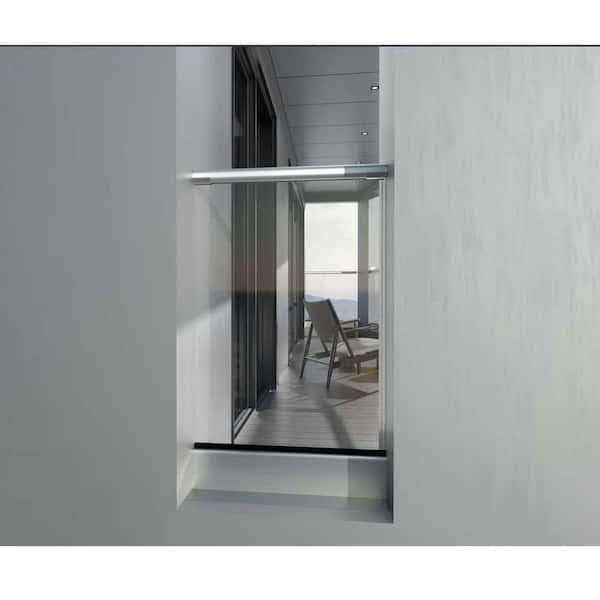 40 in. x 48 in. Clear Laminated Glass Railing with Aluminum Base and Top Handrail