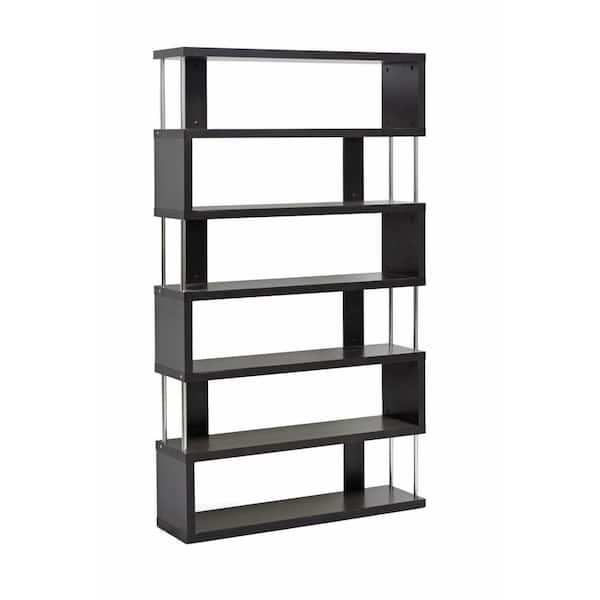 Homcom 75.5h Bookcase 6 Shelf S-shaped Bookshelf Wooden Storage