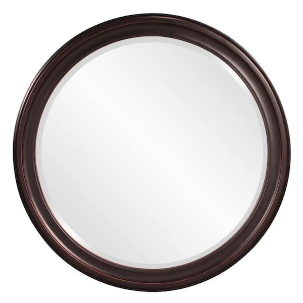 Marley Forrest Medium Round Oil Rubbed Bronze Beveled Glass Casual Mirror (36 in. H x 36 in. W)