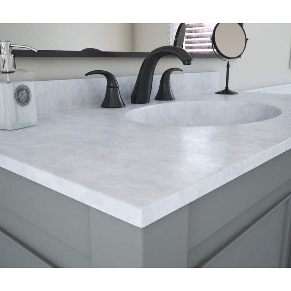 Ice Gray Solid Surface Single Sink Bathroom Vanity Top