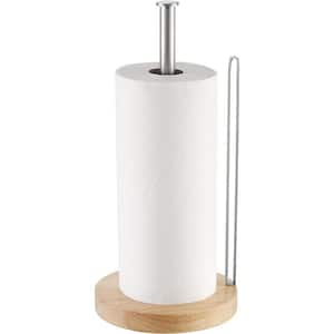 7.06 in. x 0.74 in. x 15.3 in. Brushed Steel Towel Paper Holder Wood 16GS-36112