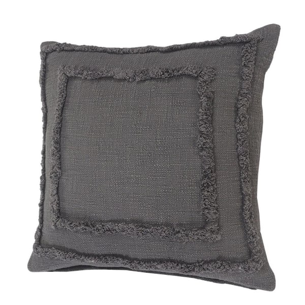 Teddy Sherpalux Oblong Throw Pillow - Charcoal Grey - 12 in