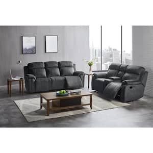 New Classic Furniture Tango 2-Piece Shadow Polyester Fabric Manual Living Room Set