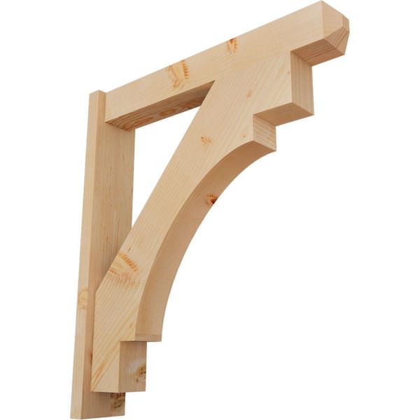 Ekena Millwork 6 in. x 34 in. x 30 in. Douglas Fir Merced Craftsman Smooth Outlooker