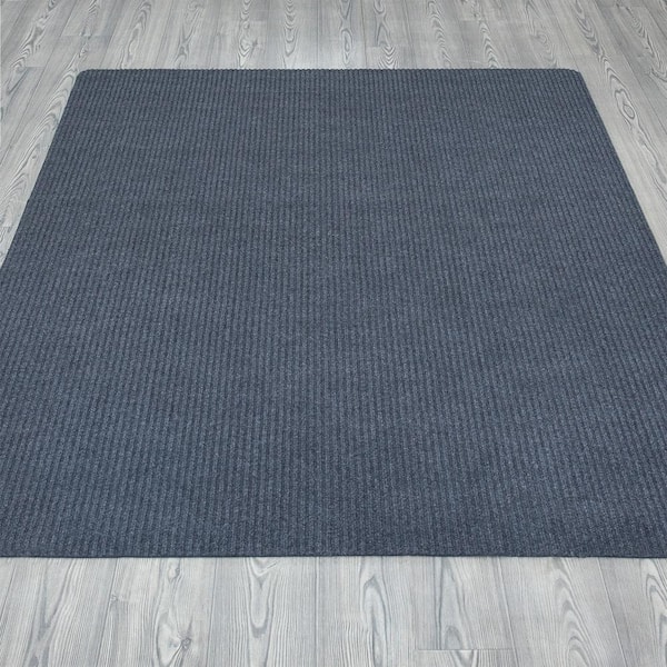 Ottomanson Utility Collection Waterproof Non-Slip Rubberback Solid 2x3 Indoor/Outdoor Entryway Mat, 2 ft. x 3 ft., Gray