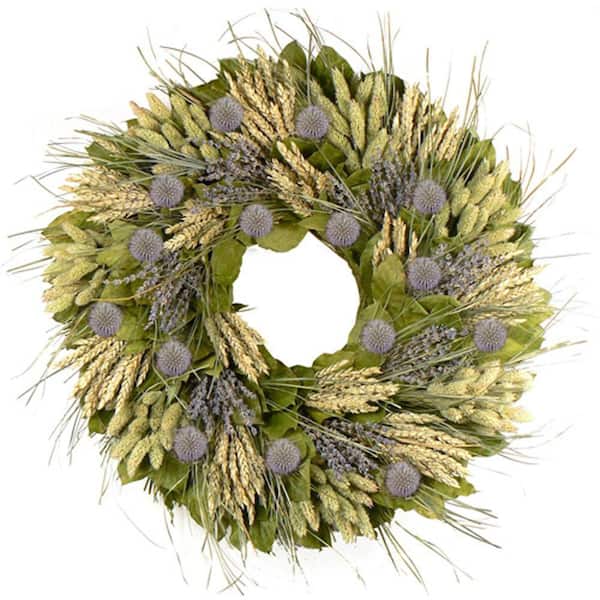 The Christmas Tree Company 22 in. Lavender Fields Premium Dried Floral Wreath-DISCONTINUED