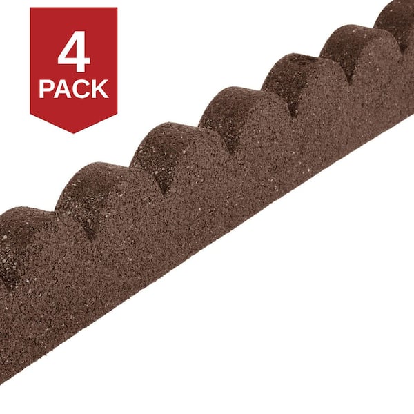 48 in. x 2 in. x 4 in. Brown SmartLoc Scallop Rubber Landscape Edging (4-Pack)