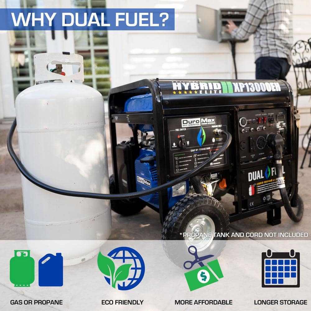 DuroMax 13,000 Watt Dual Fuel Portable Generator with Electric Start