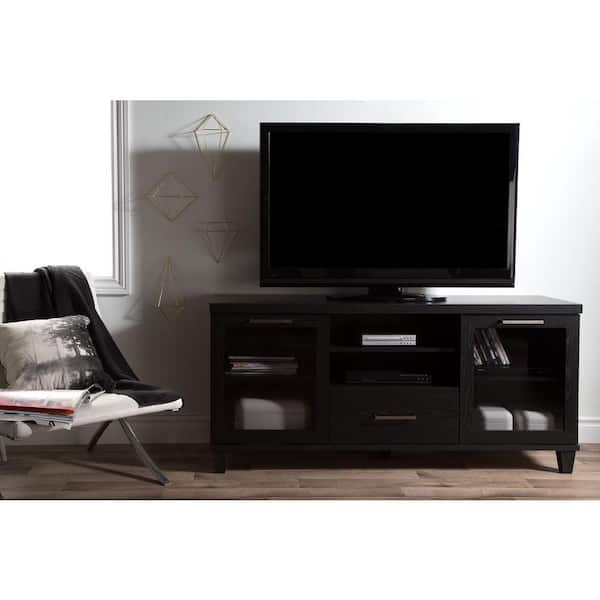 South Shore Adrian Black Oak Storage Entertainment Center