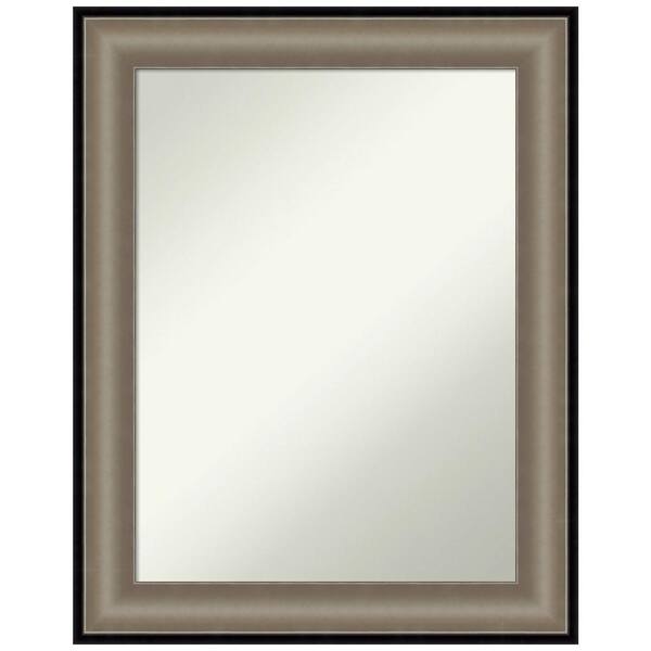 Amanti Art Imperial Pewter Black 23 in. H x 29 in. W Framed Non-Beveled Bathroom Vanity Mirror in Black, Silver