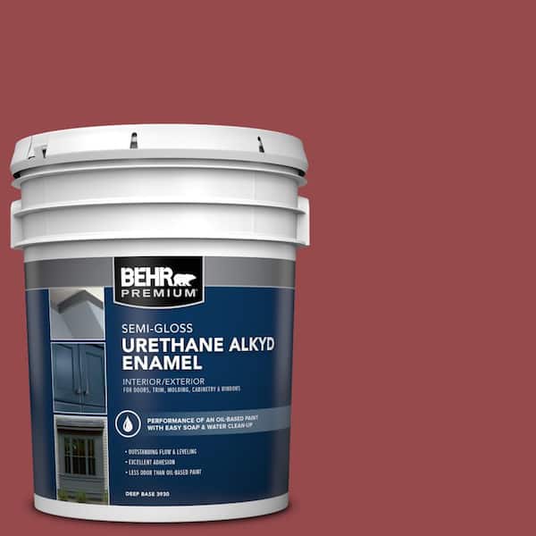 5 gal. #M140-6 Circus Red Urethane Alkyd Semi-Gloss Enamel Interior/Exterior Paint