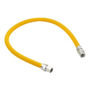 ¾ in. MIP x ½ in. FIP x 36 in. Yellow Coated Gas Connector
