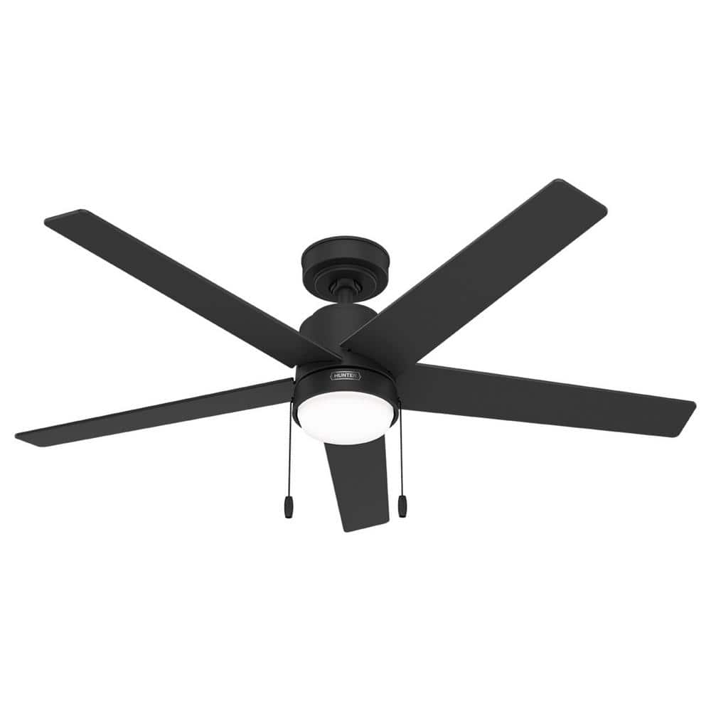 Hunter Mansilla 52 in. Indoor Matte Black Standard Ceiling Fan with Soft White Integrated LED Light Kit 52712 - The Home Depot