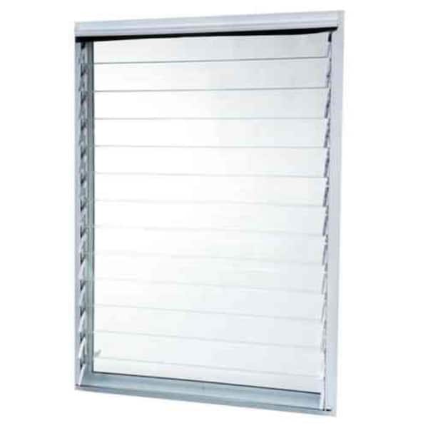 TAFCO WINDOWS 35 in. x 47.875 in. Jalousie Utility Louver Aluminum Screen Window - White