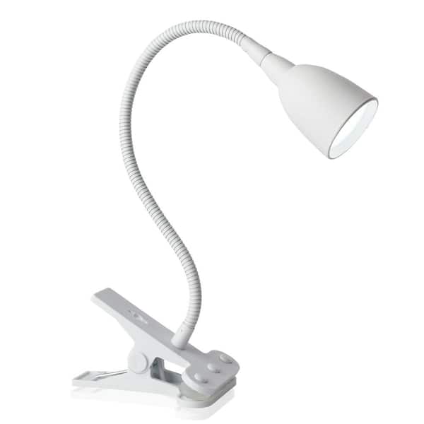 Newhouse Lighting 22 in. Olivia Clip Light for Desk, Gooseneck Clamp LED Reading Light, Flexible and Dimmable, White