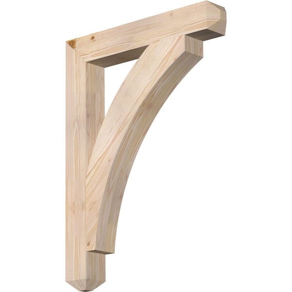 Ekena Millwork 3.5 in. x 32 in. x 24 in. Douglas Fir Thorton Craftsman Smooth Bracket