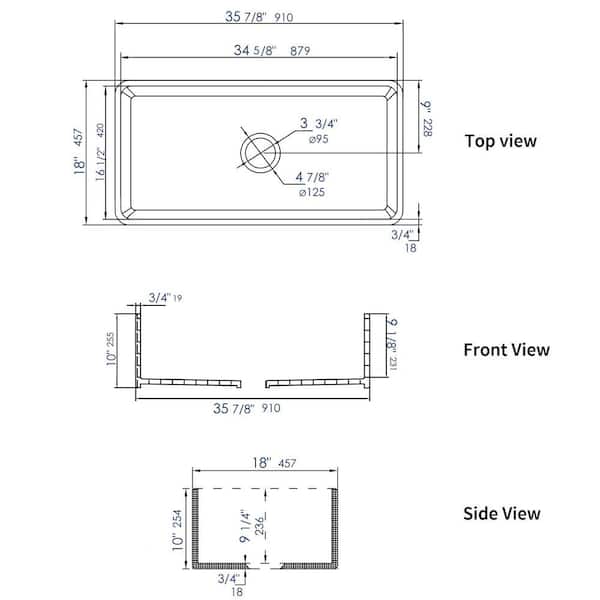 ALFI BRAND Fireclay 36 in. Single Bowl Farmhouse Kitchen Sink in