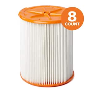 HEPA Wet/Dry Vac Replacement Cartridge Filter for Most 5 Gal. and Larger RIDGID Shop Vacuums (8-Pack)