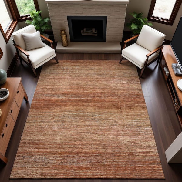 Mayfield Premium Machine Washable Abstract AMF1264 Copper 10 ft. x 14 ft. Area Rug