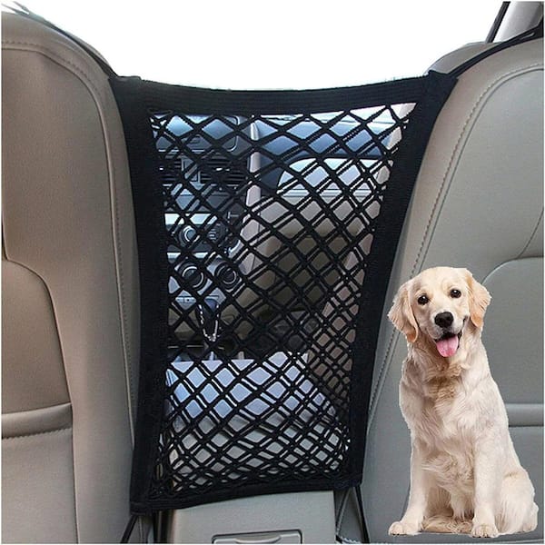 Shatex Dog Car Net Barrier Pet Barrier with Auto Safety Mesh Organizer, Car Divider for Driving Safely with Pets-Black