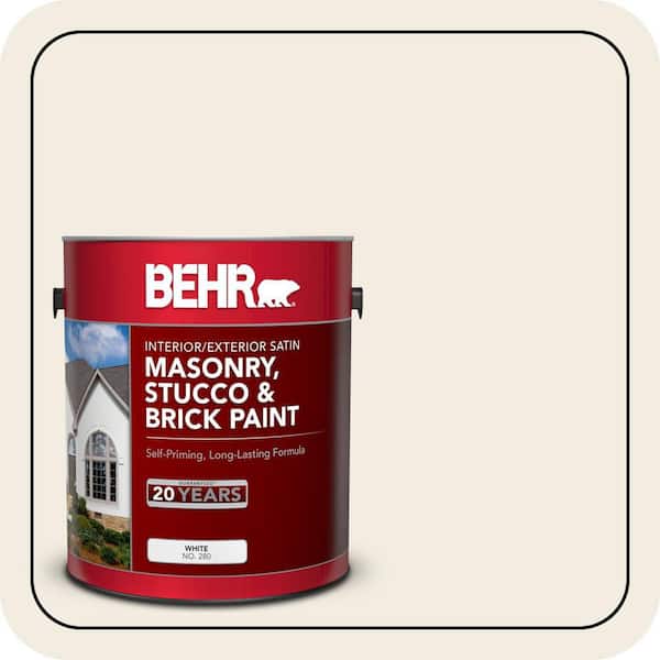 5 gal. #YL-W05 Swiss Coffee Satin Interior/Exterior Masonry, Stucco and Brick Paint