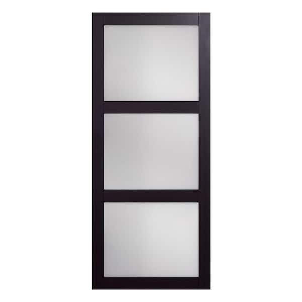 RELIABILT 34-in x 80-in Bright White Frosted Glass MDF Single Barn