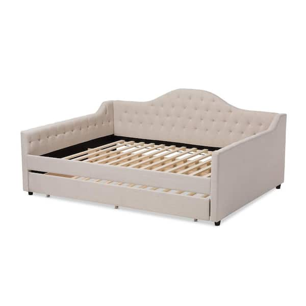 Baxton Studio Eliza Light Beige Trundle Daybed 147 8719 HD The