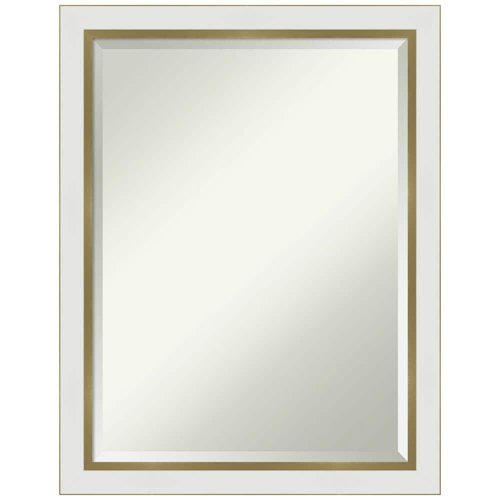 Medium Rectangle Satin Gold MetallicWhite Beveled Glass Modern Mirror (27 in. H x 21 in. W) price history on PriceWatchPro