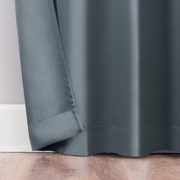Sun Zero Easton Blackout Tab Top Curtain Panel - 40x95 Inch, Teal, Energy Saving & Noise Reducing - View #2