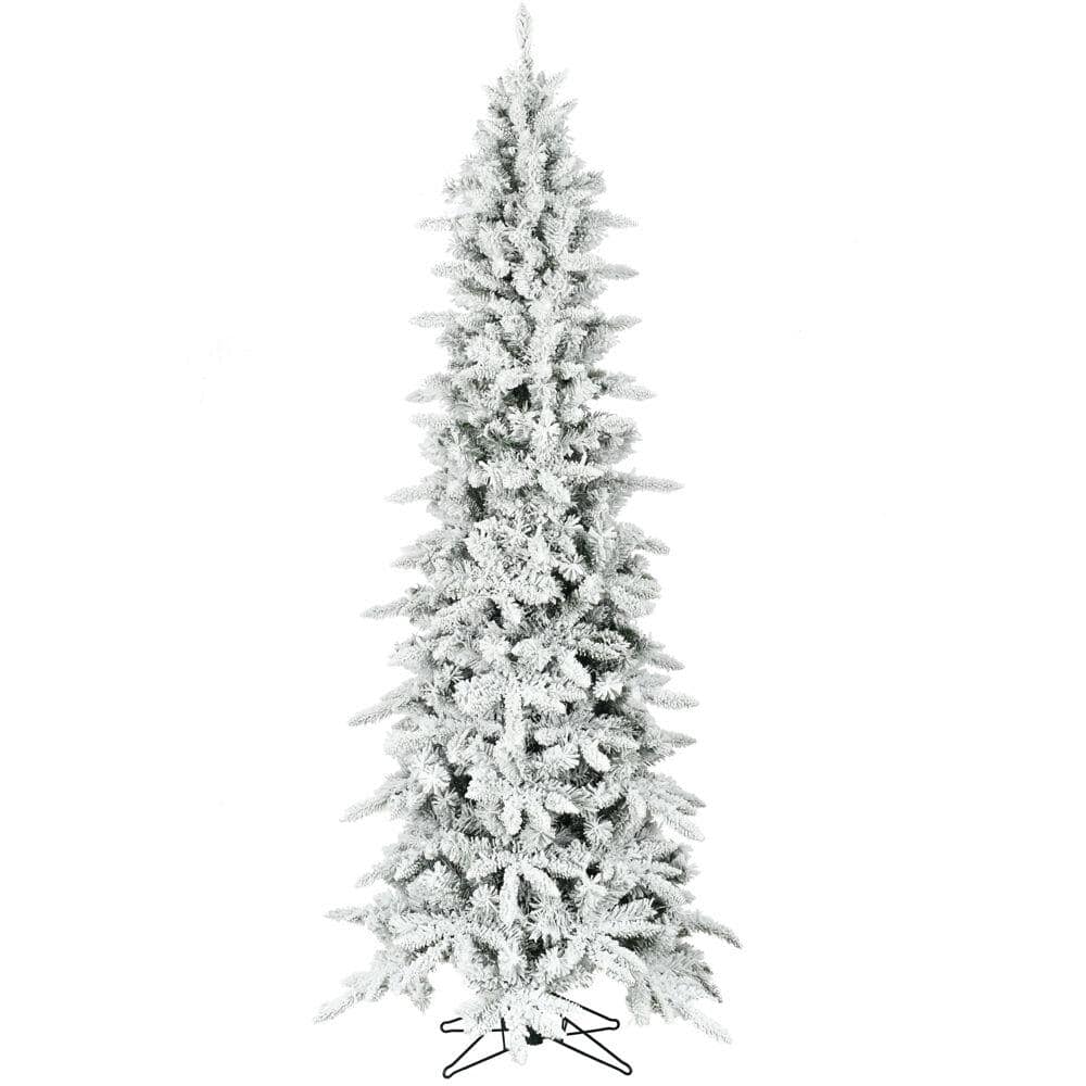 Slim flocked on sale christmas tree