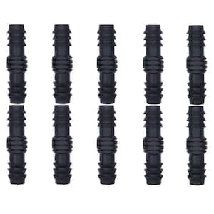 1/2 in. Straight Barbed Garden Watering Hose Connector for Micro Drip Irrigation Pipe Tubing Hose Fitting (10-Pack)