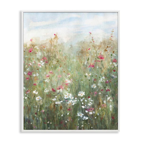 Stupell Industries Fragrant Wildflower Field by Jessie Perry White Framed Nature Giclee Art Print 14 in. x 11 in.