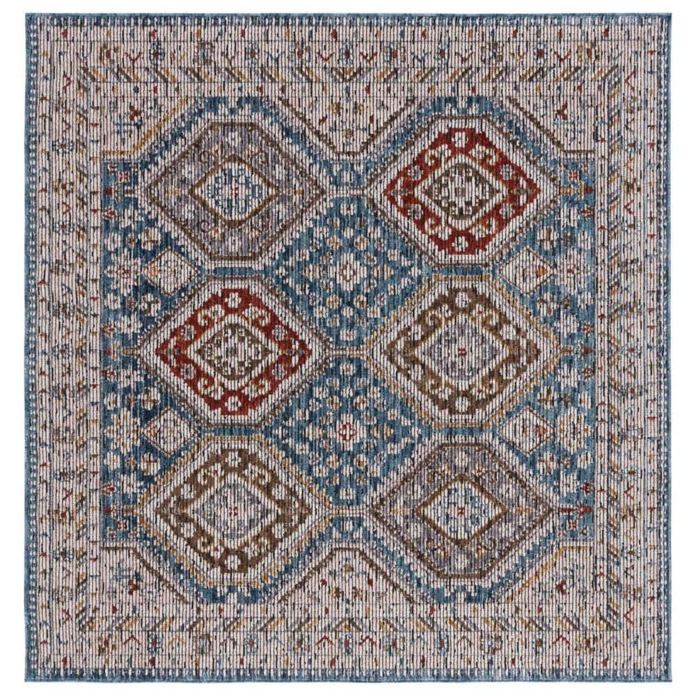 Sierra 6 ft. x 6 ft. Ivory/Blue Ornate Border Square Area Rug price history on PriceWatchPro
