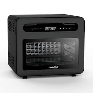 26 qt. Black Stainless Steel Air Fryer Toaster Oven with 6 Accessories and Extra Large Capacity