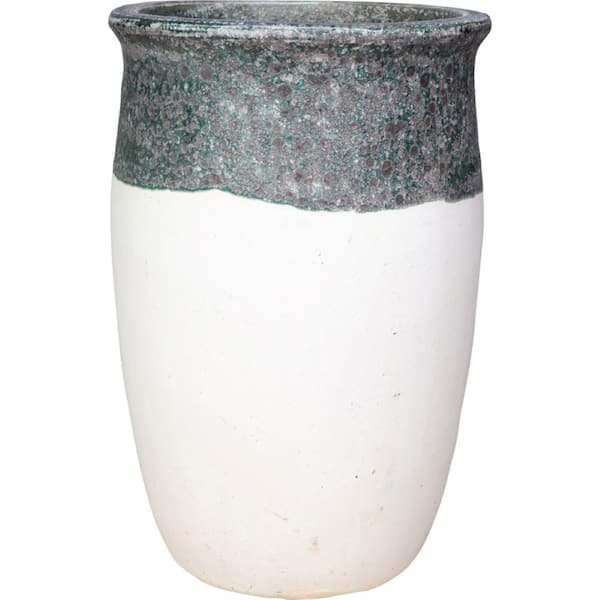 Unbranded 20 in x 30 in. Ceramic Tall Tarsus Jar Decorative Planter Shoreline Matte White