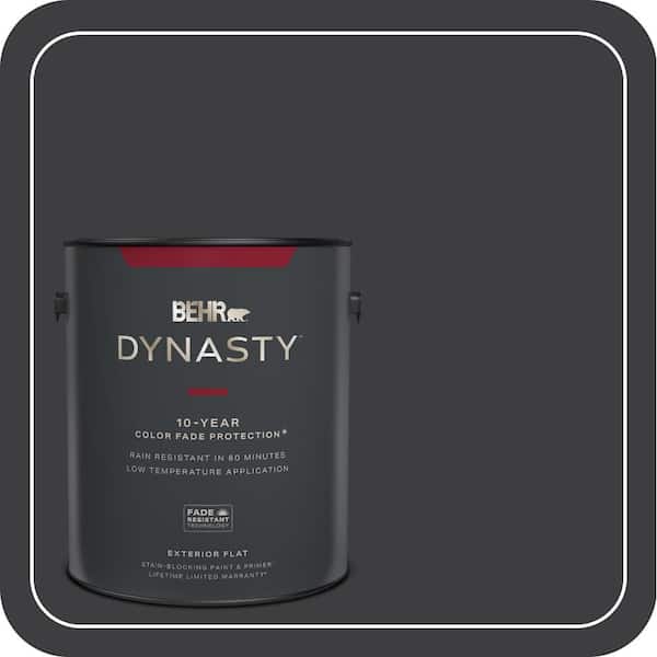 1 gal. #PPH-34 Black Smoke Flat Exterior Stain-Blocking Paint & Primer