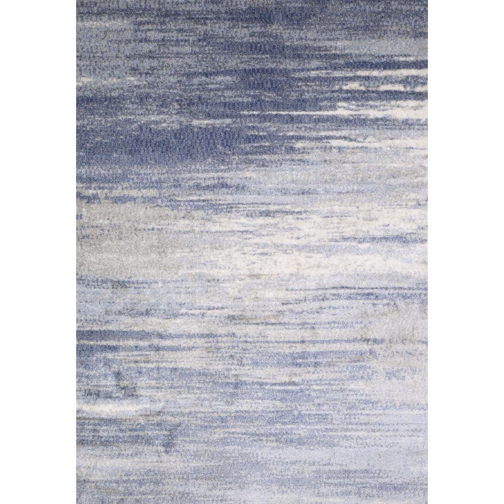 Everek Lt. Blue 4 ft. x 6 ft. Abstract Transitional Accent Rug
