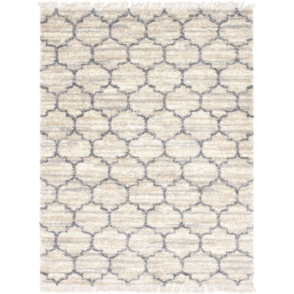 Hygge Shag Trellis Beige 9 ft. x 12 ft. Area Rug price history on PriceWatchPro