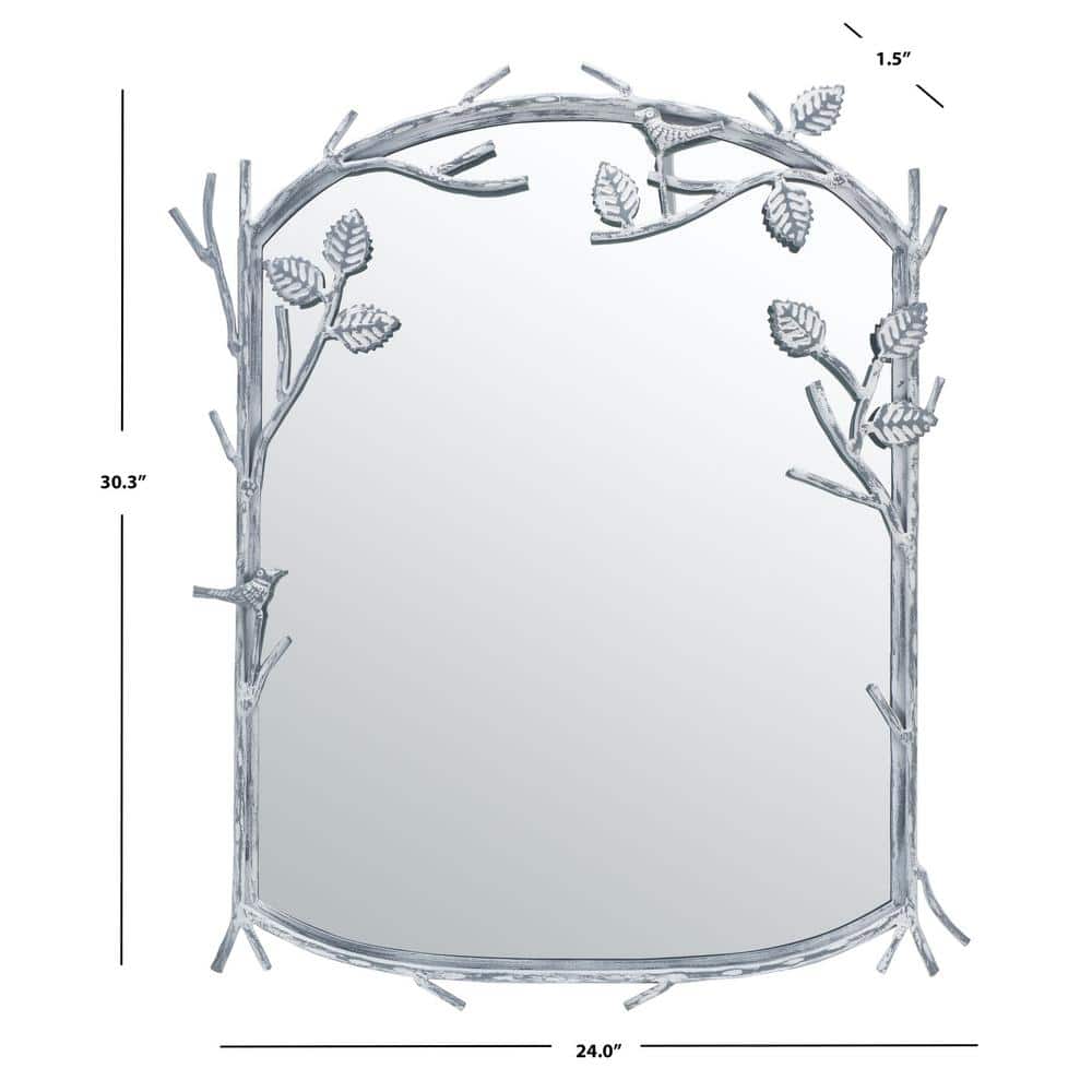 Fayth 24" x 30" Silver Wood Frame Mirror
