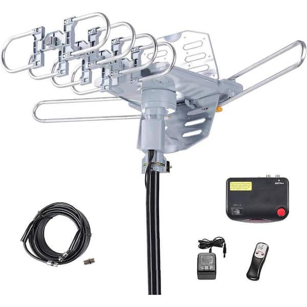 Amplified Digital Outdoor HDTV Antenna Long Range Infrared Control Tools Free Installation Support 2 TVs
