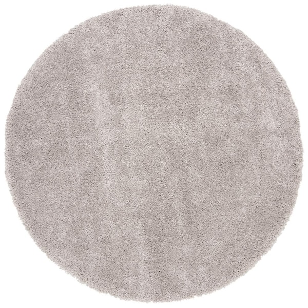 Royal Shag Gray 7 ft. x 7 ft. Round Solid Area Rug