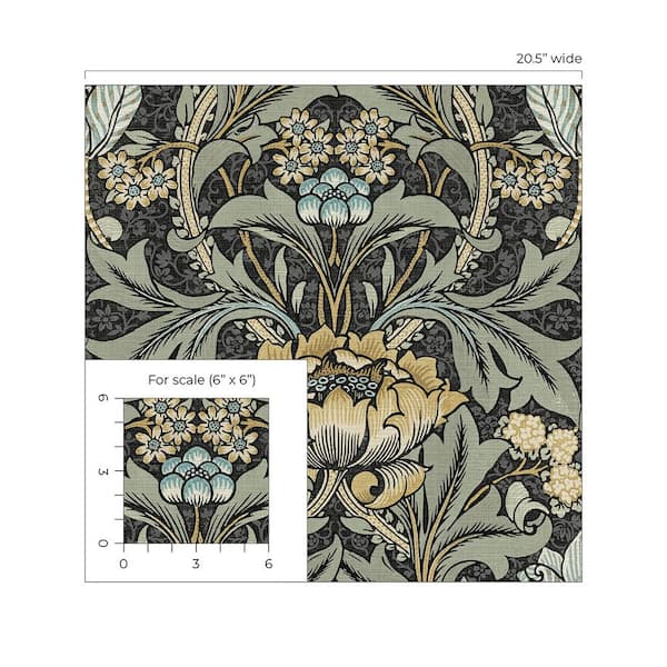 Altotux 7.5 Embroidered Floral 5 Colors Shades Hues of Green Dark