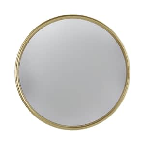 Modern 15 in. W x 15 in. H Round Framed Wall Bathroom Vanity Mirror in Gold with Iron Frame for Living Room Bedroom