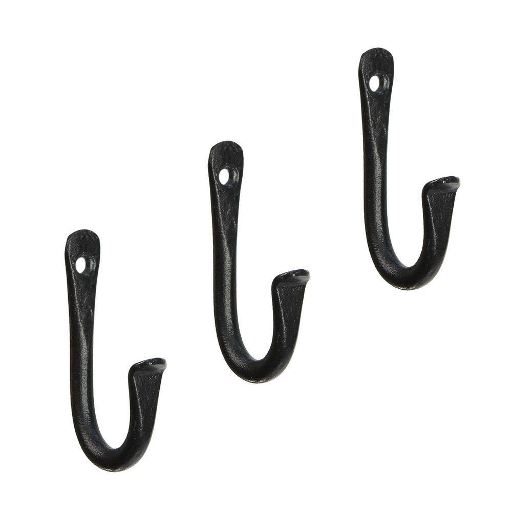 Set of 3 Multi Use Iron  J-Hooks, 3 in. Tall, Black Powder Coat Finish price history on PriceWatchPro