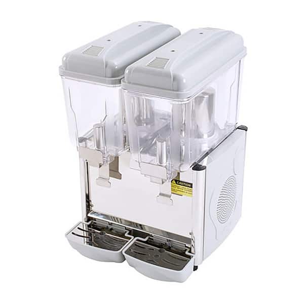 6 Gal. Gray Plastic Double Bowl Commercial Cold Beverage Dispenser