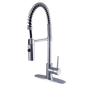 New York Single-Handle Pull-Down Sprayer Kitchen Faucet in Polished Chrome