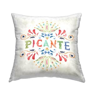 Picante with Pattern Multi-Color Geometric Polyester 18 in. x 18 in. Indoor Throw Pillow