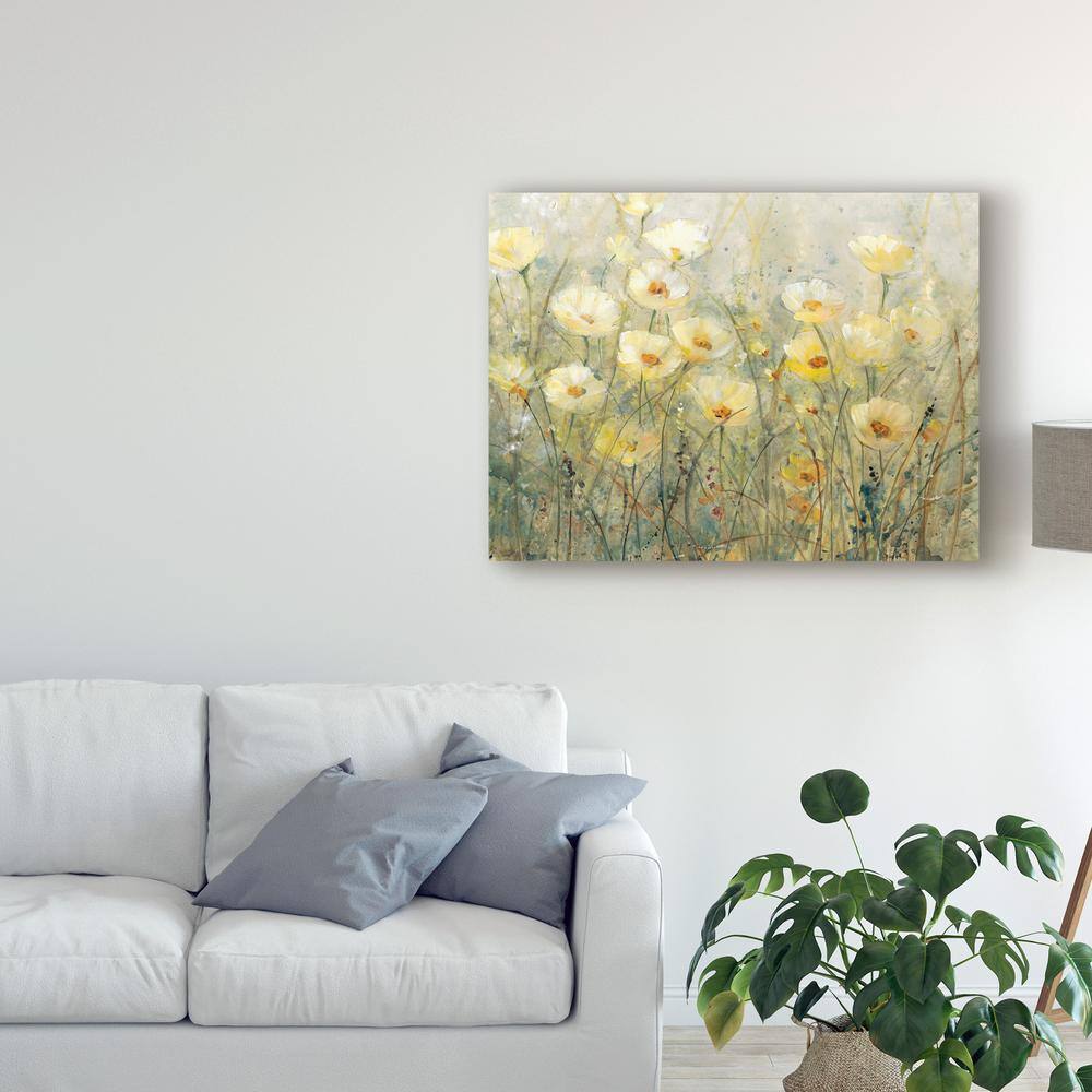 Summer In Bloom I Yellow Floral Canvas Wall Art 24x32