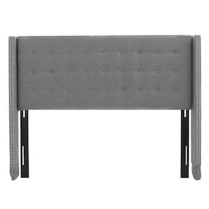 Noble House Merribee Queen-Size Charcoal Gray Upholstered Bed Frame ...